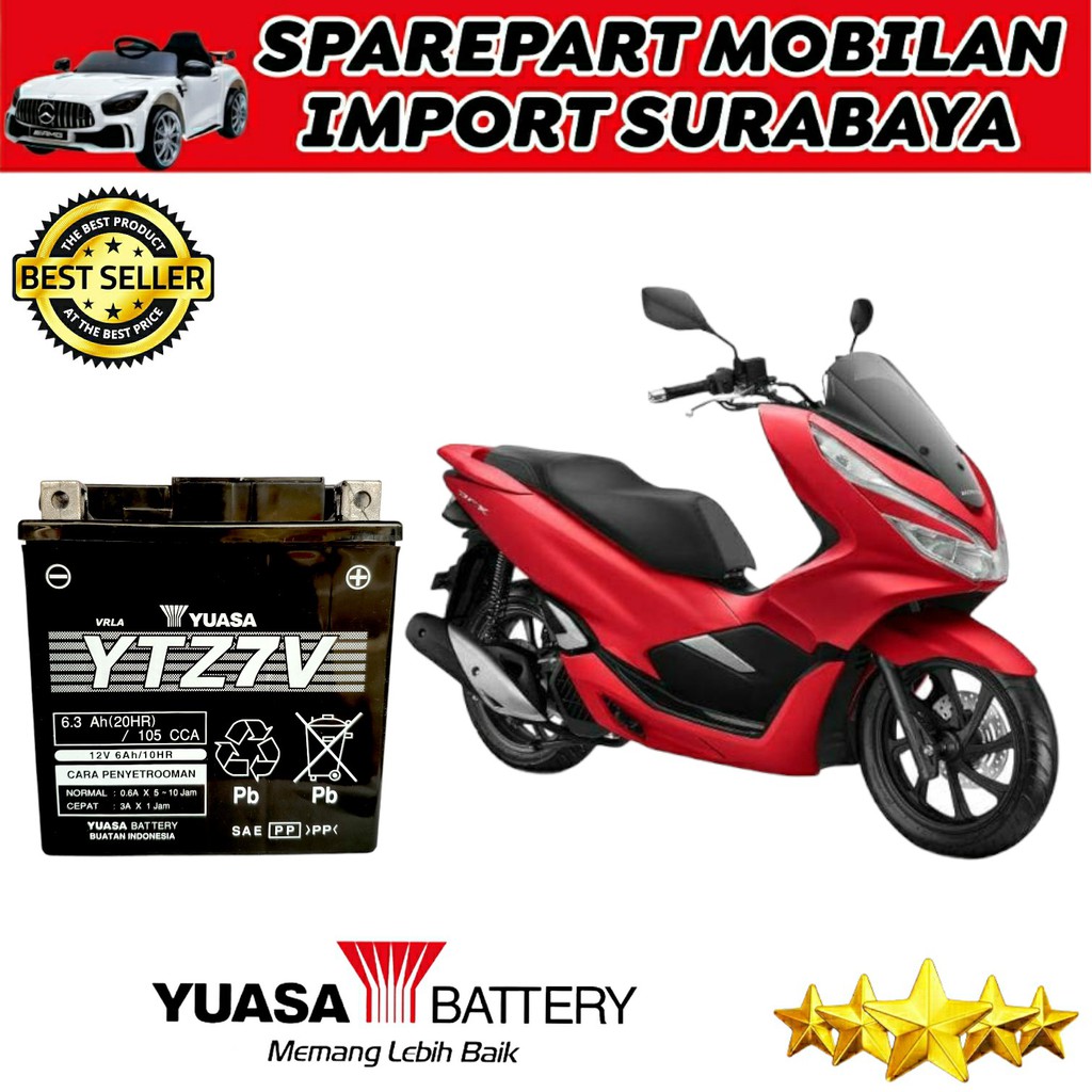 ACCU MOTOR ORISINIL YUASA YTZ7V PCS CBR 250 AEROX ORIGINAL AKI SEPEDA MOTOR GS ASTRA MOTOBATT VARIO