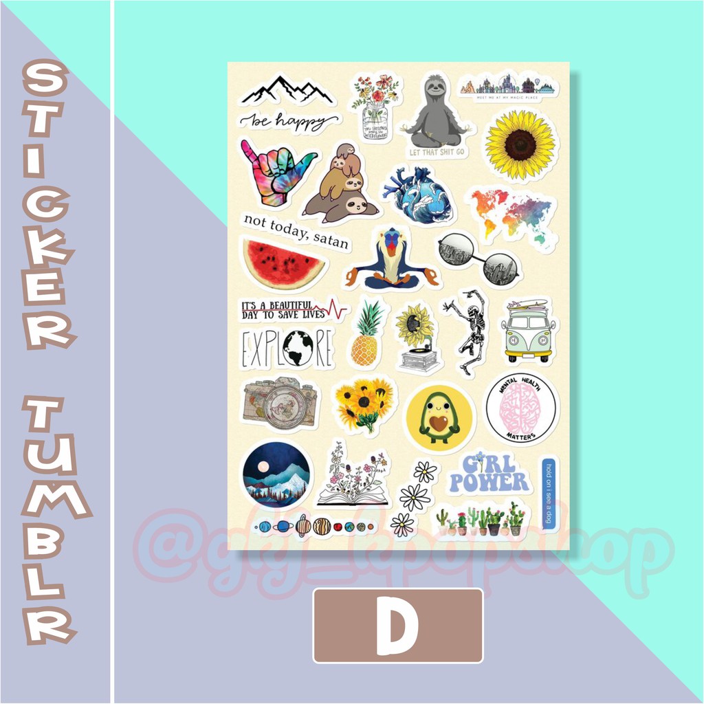(PART 1) STICKER TUMBLR AESTHETIC STIKER LAPTOP STIKER CASE HP MURAH-D