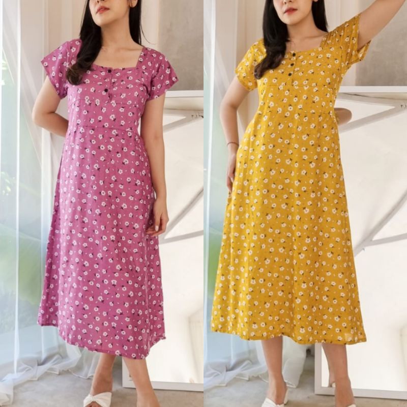 Daster Bali Bianca Yuri / Daster Bali Panjang Busui / Daster Bali Busui / Daster Bali Kancing Depan