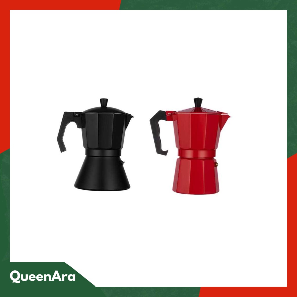 One Two Cups Espresso Coffee Maker Moka Pot Teko Stovetop Filter MX00