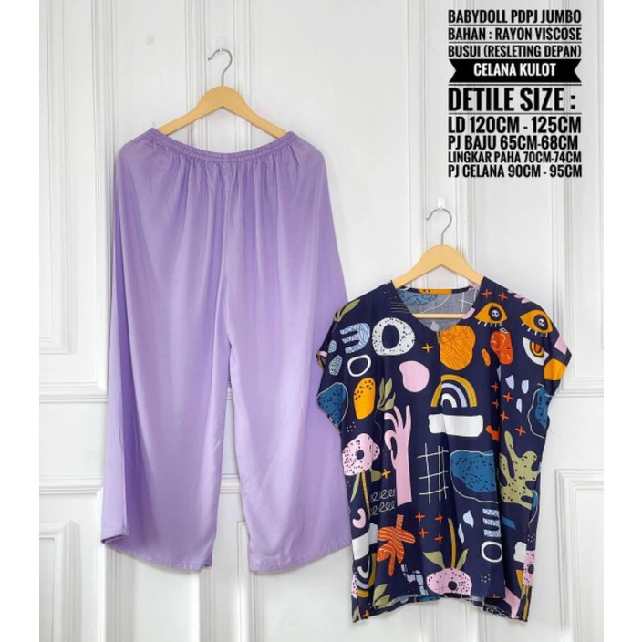 One Set Babydoll Pdpj Jumbo Bigsize Pajamas Rayon Viscose