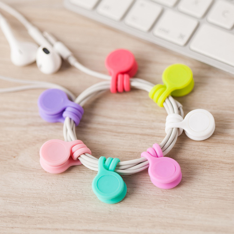 3pcs Multifunction Magnet Earphone Cord Winder Cute Cable Holder Organizer Clips