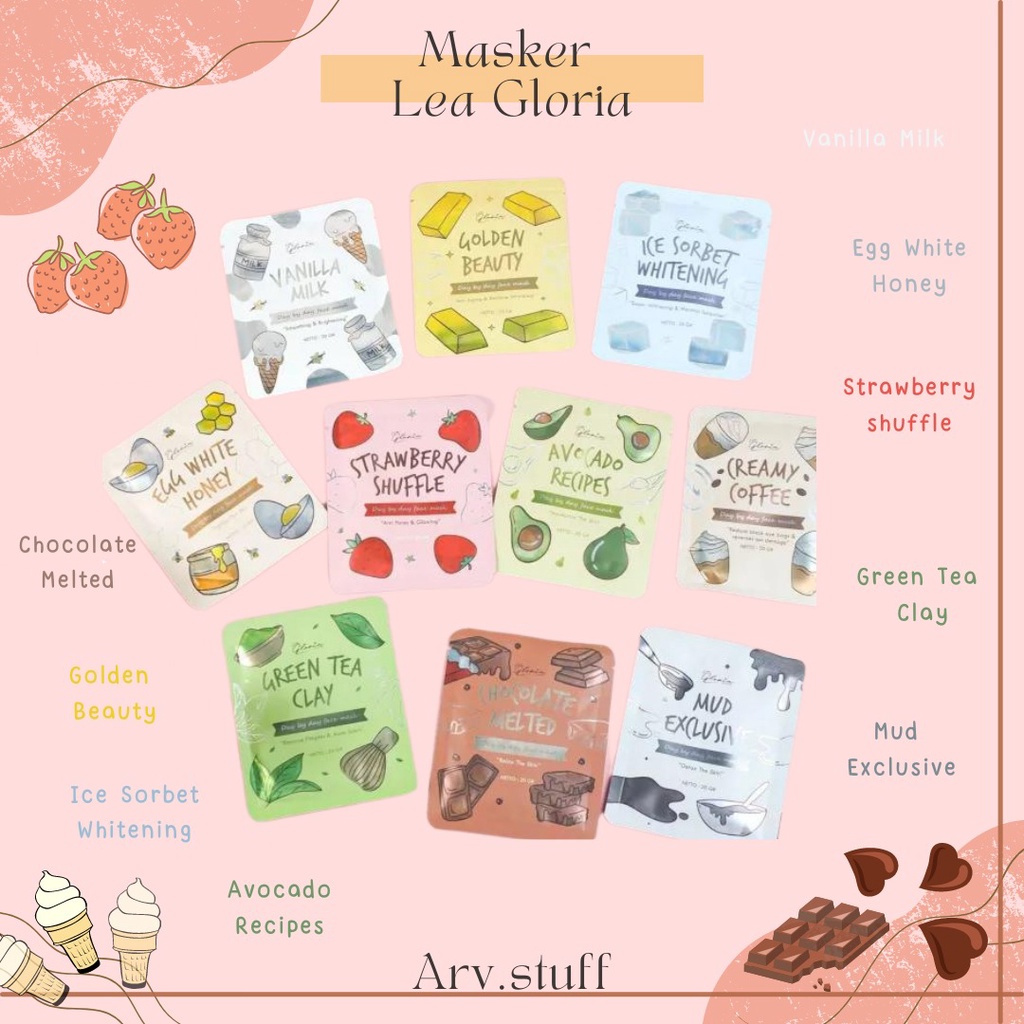 LEA GLORIA MASKER ORGANIK/ Masker Wajah 100% Original, Aman BPOM, Termurah, Terlaris, Terviral, dan Mudah Diaplikasikan