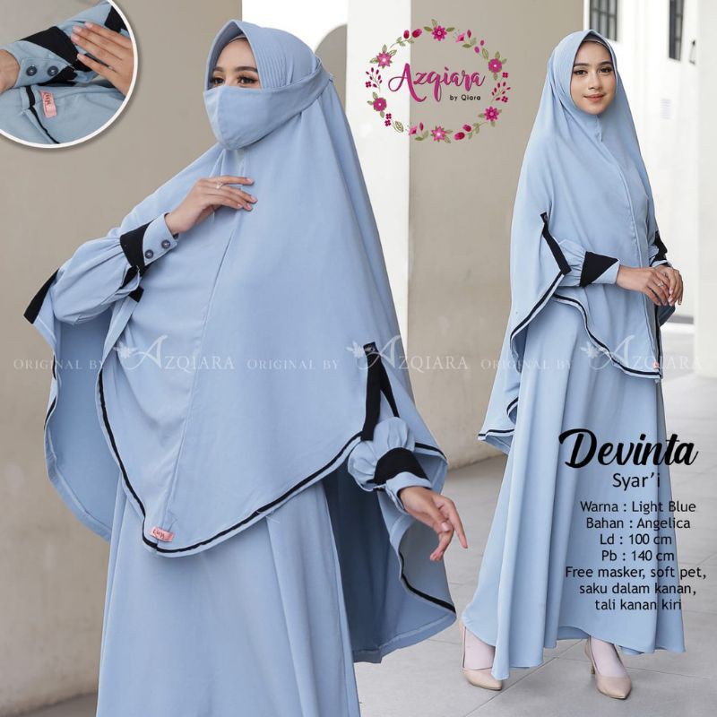 DEVINTA DRES SYARI polos gamis muslim original produk by QIARA FASHION