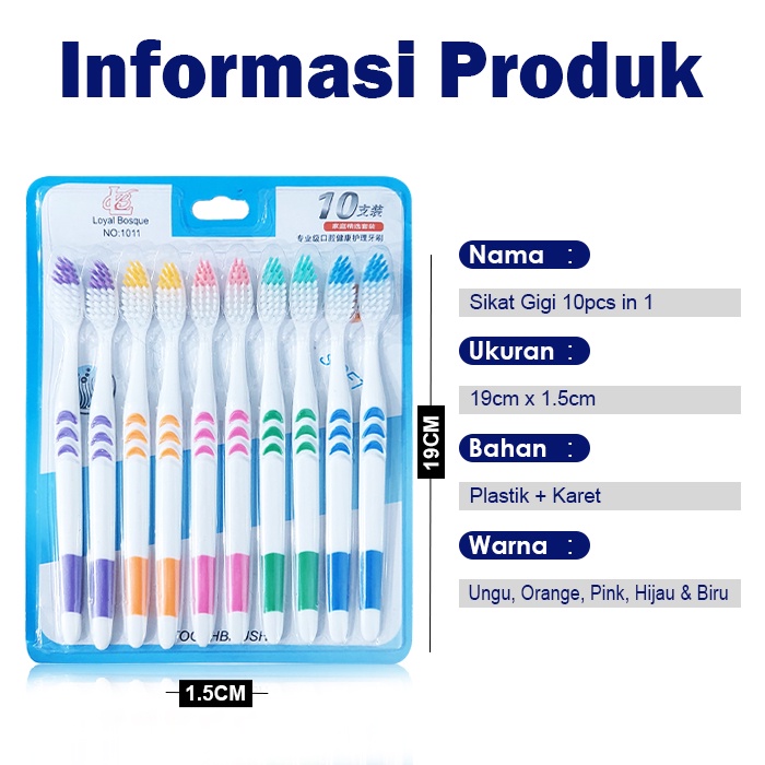 [PAKET HEMAT] Sikat Gigi Set Dewasa 10pcs in 1 Double Care Sensitive Soft-Sweet Bee Deep Clean Tootbrush Anti Rontok Anti Iritasi Peralatan Mandi Perawatan Mulut Import - YS-4 - 88_Blanket Store