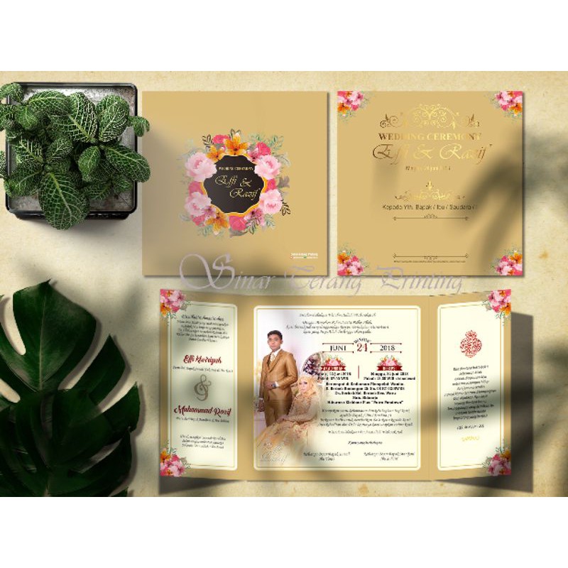 Undangan Pernikahan Murah Custom Unik Vintage Elegan Cetak Undangan Nikah Murah TYPE 1000