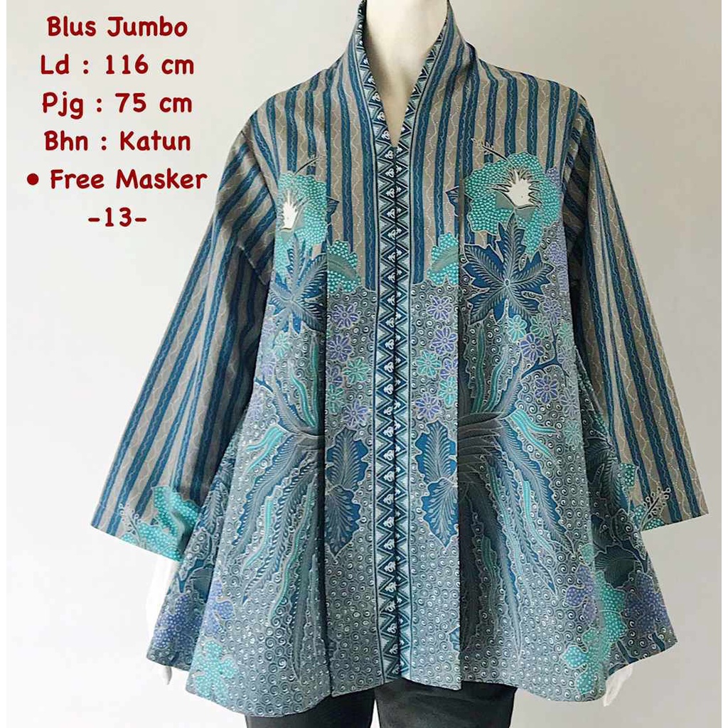 Blus jumbo #2 batik solo atasan kerja