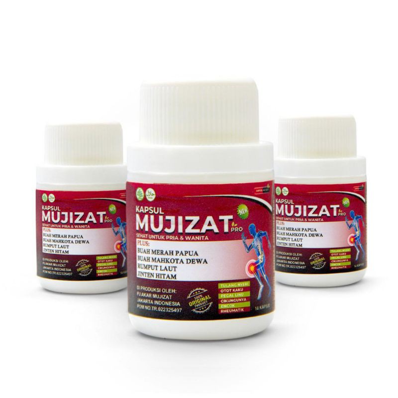 KAPSUL MUJIZAT - Obat Herbal Asam Urat, Nyeri Sendi, Pegal Linu, Sakit Pinggang, Rematik - 56 Kapsul