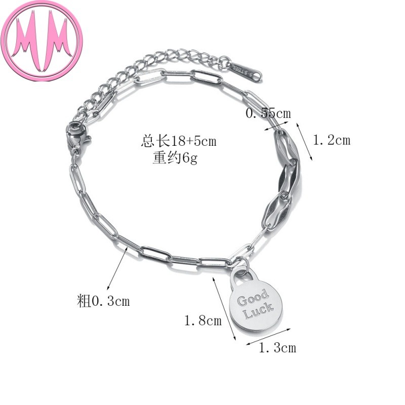 MORYMOSHI B508 Gelang Wanita Titanium Stainless Good Luck Anti Karat Anti Luntur Fashion Korea