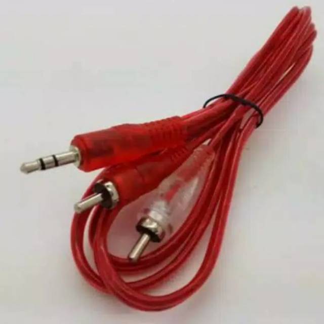 Kabel RCA to mini stereo 2-1/Kabel Hp 2in1 Transparan