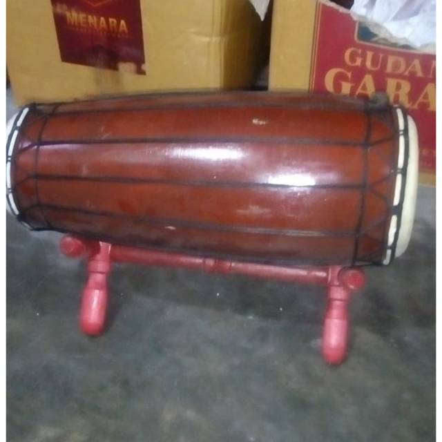 (BISA COD) ALAT MUSIK TRADISIONAL KENDANG 40 CM BAHAN KULIT KAMBING DAN KAYU MAHONI