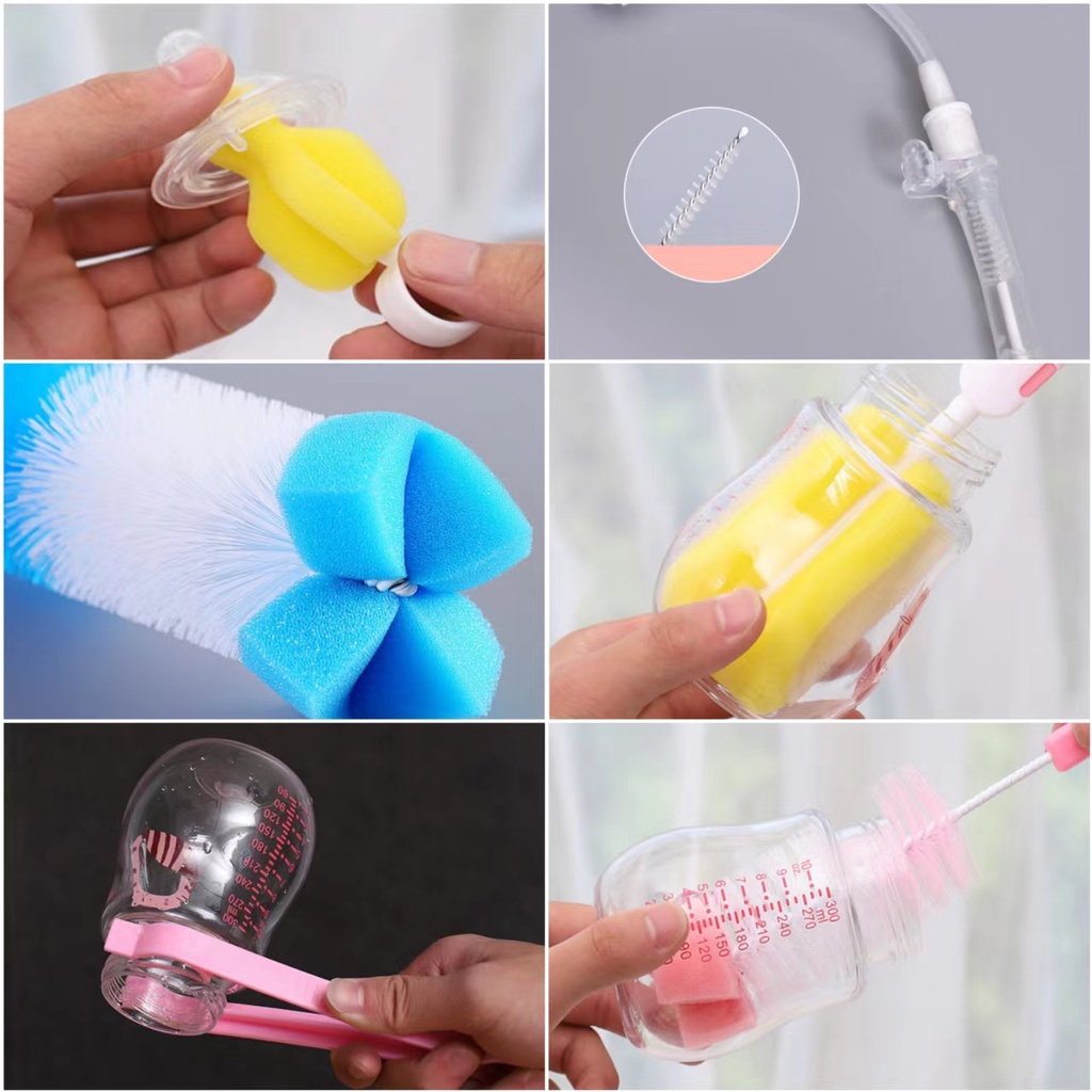 Grosir - H993 Sikat Botol 7 In 1 / Pembersih Dot Botol Susu / Baby Bottle Brush / Pembersih Botol