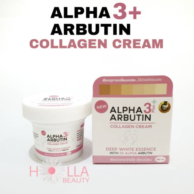 ALPHA ARBUTIN 3 PLUS COLLAGEN DEEP ESSENCE WHITENING CREAM JUMBO BPOM/CREAM PEMUTIH COLLAGEN 100ml