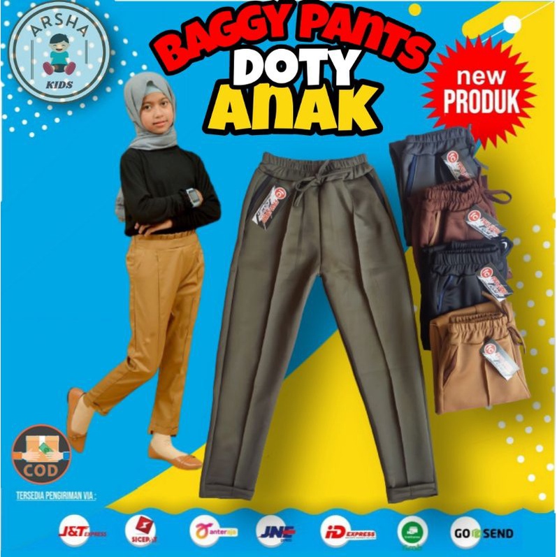 CELANA LUNA CUBIT ANAK 6-12 TAHUN / CELANA DOTY ANAK CELANA ANAK DOTY basic pants anak murah pom pom