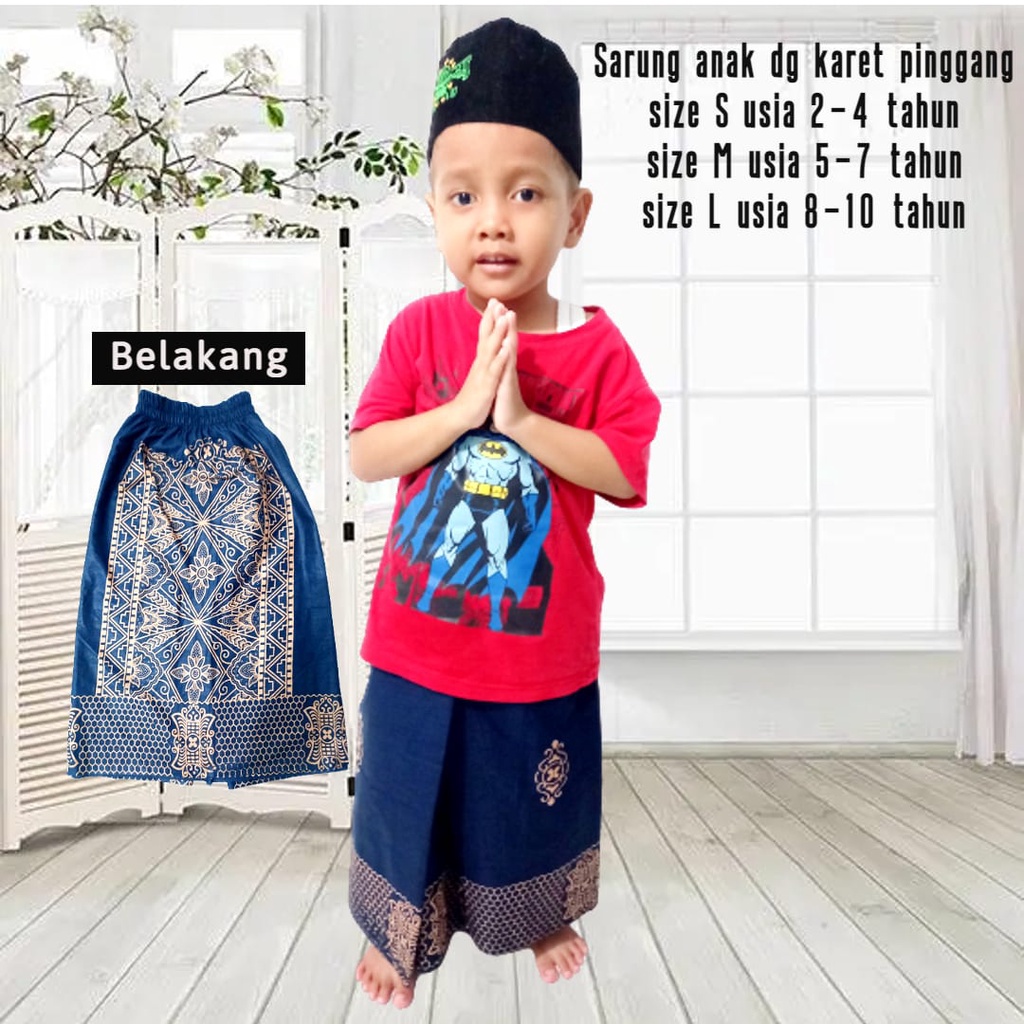 Sarung Anak Instan Untuk Usia 2-10 Sarung Batik anak Model Rok Praktis Bahan Katun Lembut Adem Di Pakai