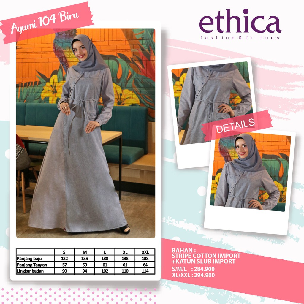 Gamis Ethica Ayumi 104 Biru dan Hijau