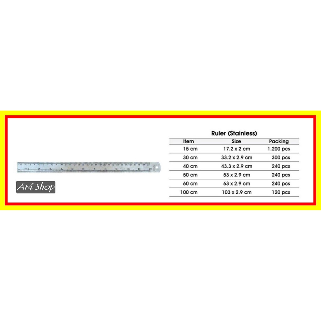 

TERLARIS Penggaris Besi Stainless Steel Ruler - Joyko - 15 Cm & 40;Dozen& 41;