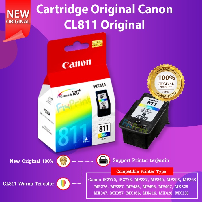 Canon CL811 CL-811 Original Cartridge Tinta iP2770 MP287 MX426 MX366