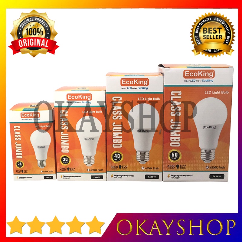 Okayshop lampu ecoking class jumbo 40watt dan 50watt