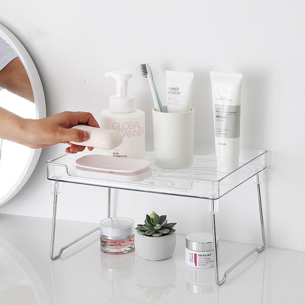 【 ELEGANT 】 Rak Penyimpanan Hemat Tempat Penyimpanan Serba Serbi Sederhana Dapat Ditumpuk Berlapis Rak Kabinet Lipat