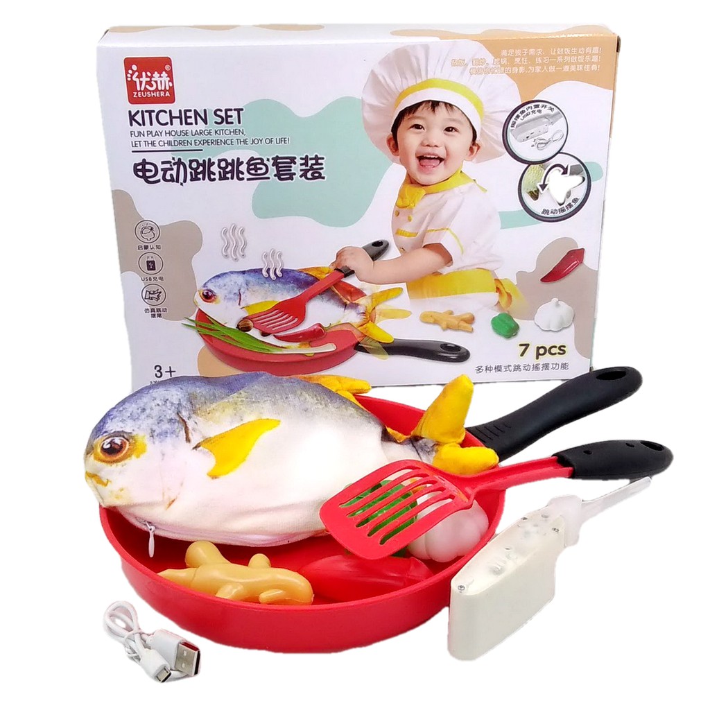 Kitchen Set Jumping Fish Mainan Anak Perempuan Masak Masakan Ikan