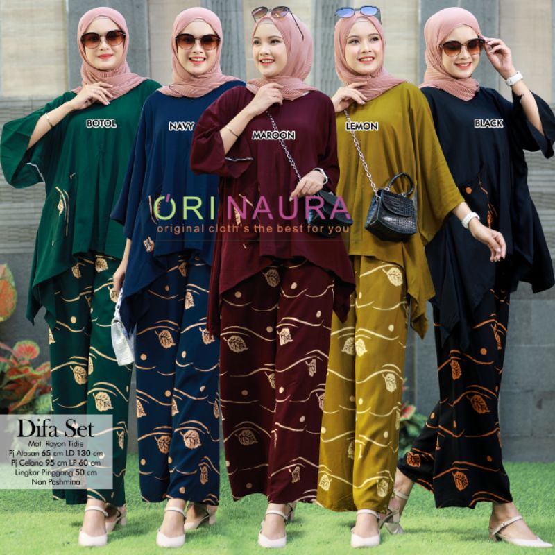DIFA SET BAJU SETELAN PANT BY ORI NAURA