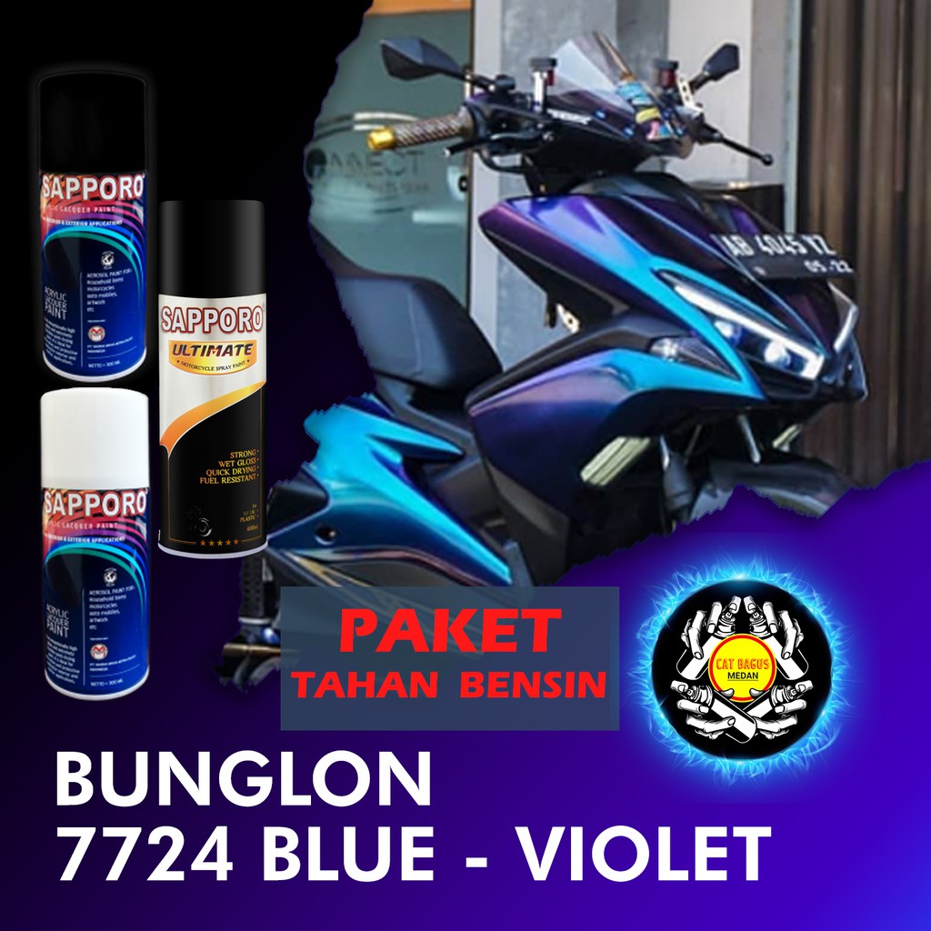 PAKET SAPPORO BUNGLON 7724 BLUE VIOLET ISI PAKET 3 KALENG CAT SEMPROT