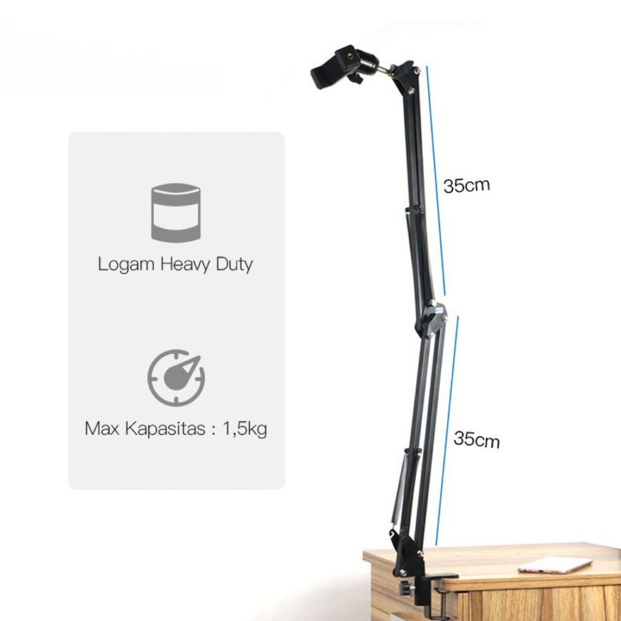 Overhead Kamera Tripod+3.3 inch HP Holder Arm Cantilever Stand S86
