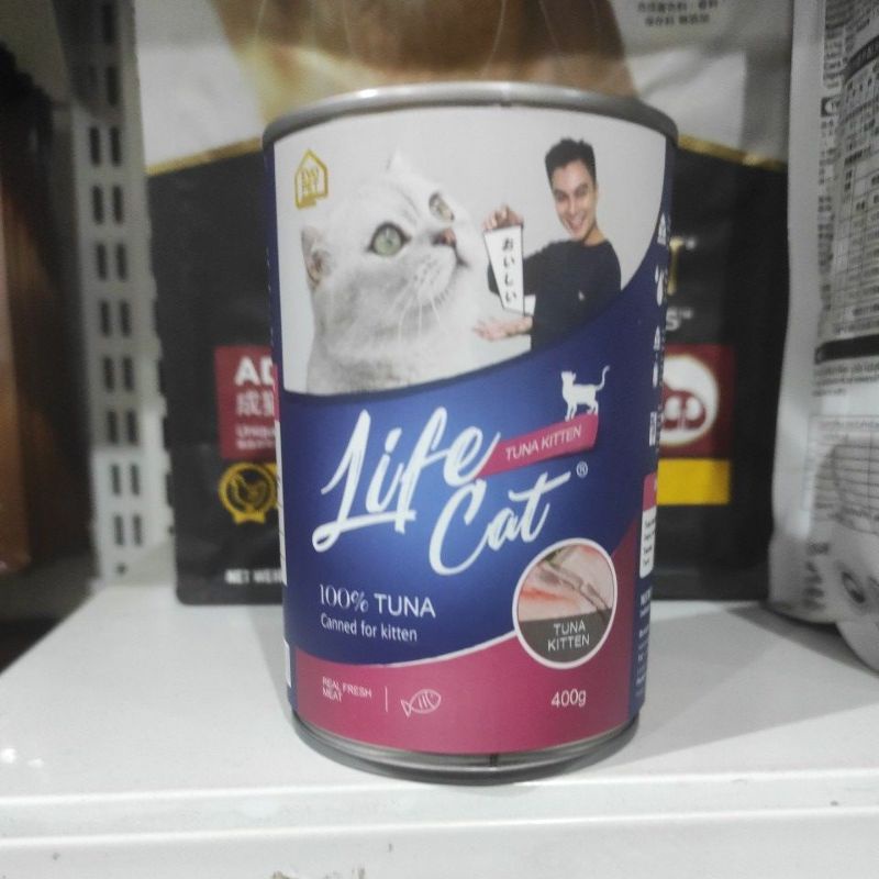 makanan kucing life cat kaleng tuna kitten 400gr