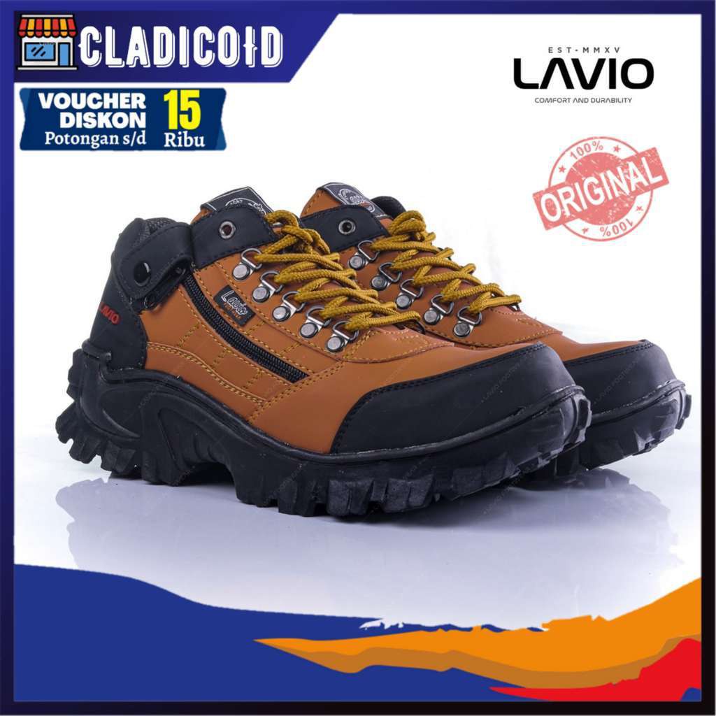 SEPATU SAFETY PRIA BOOTS PENDEK UJUNG BESI KERJA LAPANGAN TOURING OUTDOOR GUNUNG LAVIO E95 BIG SIZE