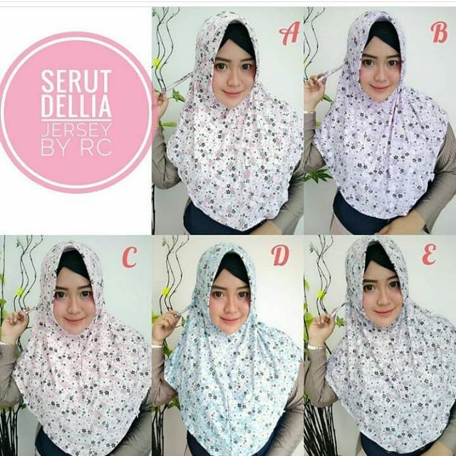 Jilbab serut motif  radom