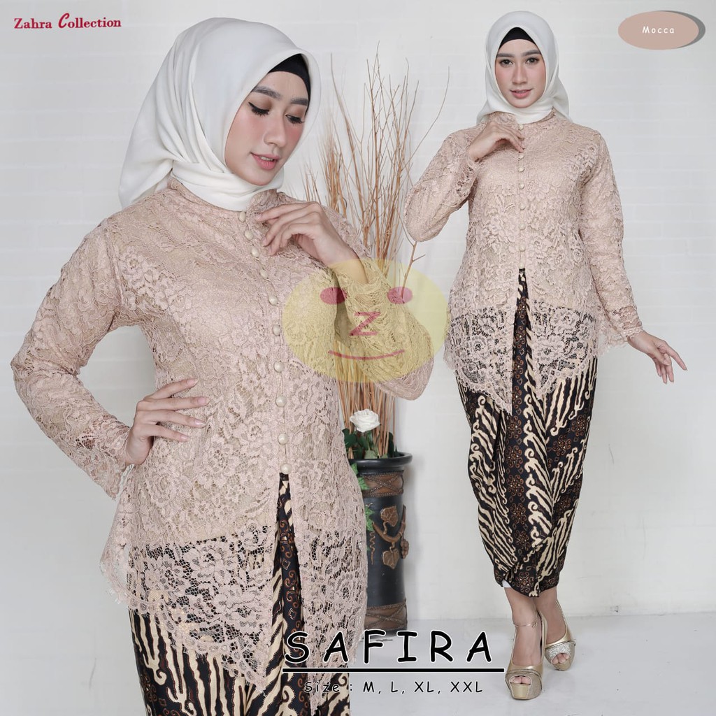 Set Kebaya Brukat Safira Aneka Pilihan Warna Cantik