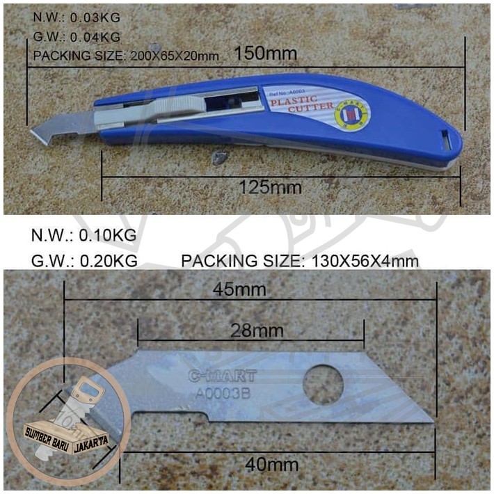 Cutter Pisau Alat Pemotong Potong HPL Taco Sheet Decosheet Supercon SBJ