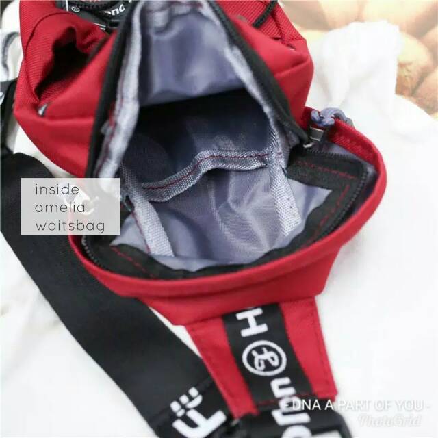 Waistbag UNISEX tas selempang wanita canvas AMELIA BISA COD