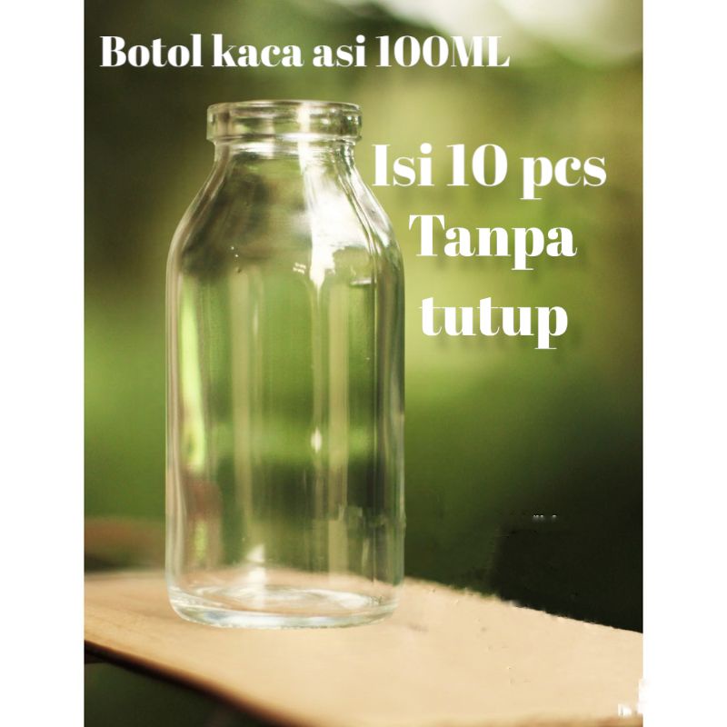 Botol kaca asi 100ml paket 10pcs / Botol kaca tanpa tutup / botol mini / Botol hiasan