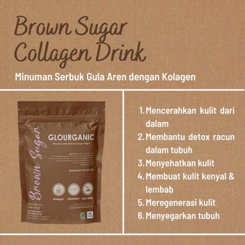 [READY STOCK] COLLAGEN DRINK GLOURGANIC RASA BROWN SUGAR