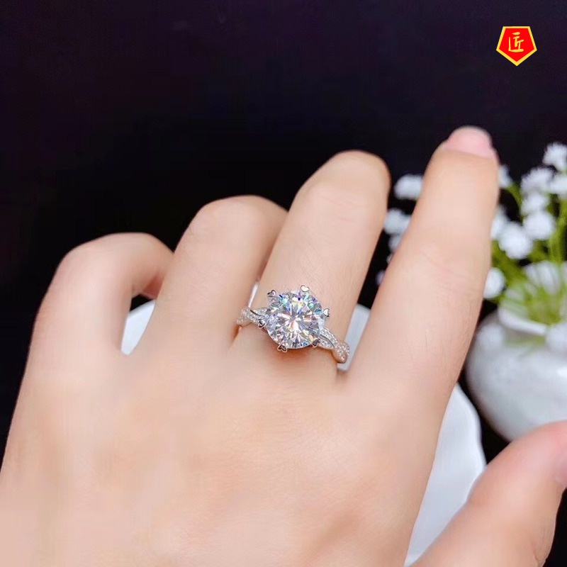 [Ready Stock]Women's Elegant 2 Karat Moissanite Ring