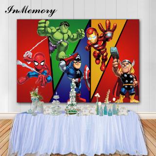 Banner Latar Belakang Foto Desain  Superhero Avengers 