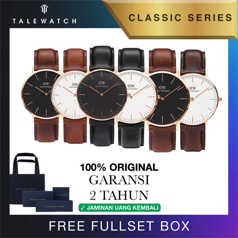 [100% ORIGINAL] Jam Tangan Pria Daniel Wellington Classic Black Rosegold Leather Strap | Dw Original