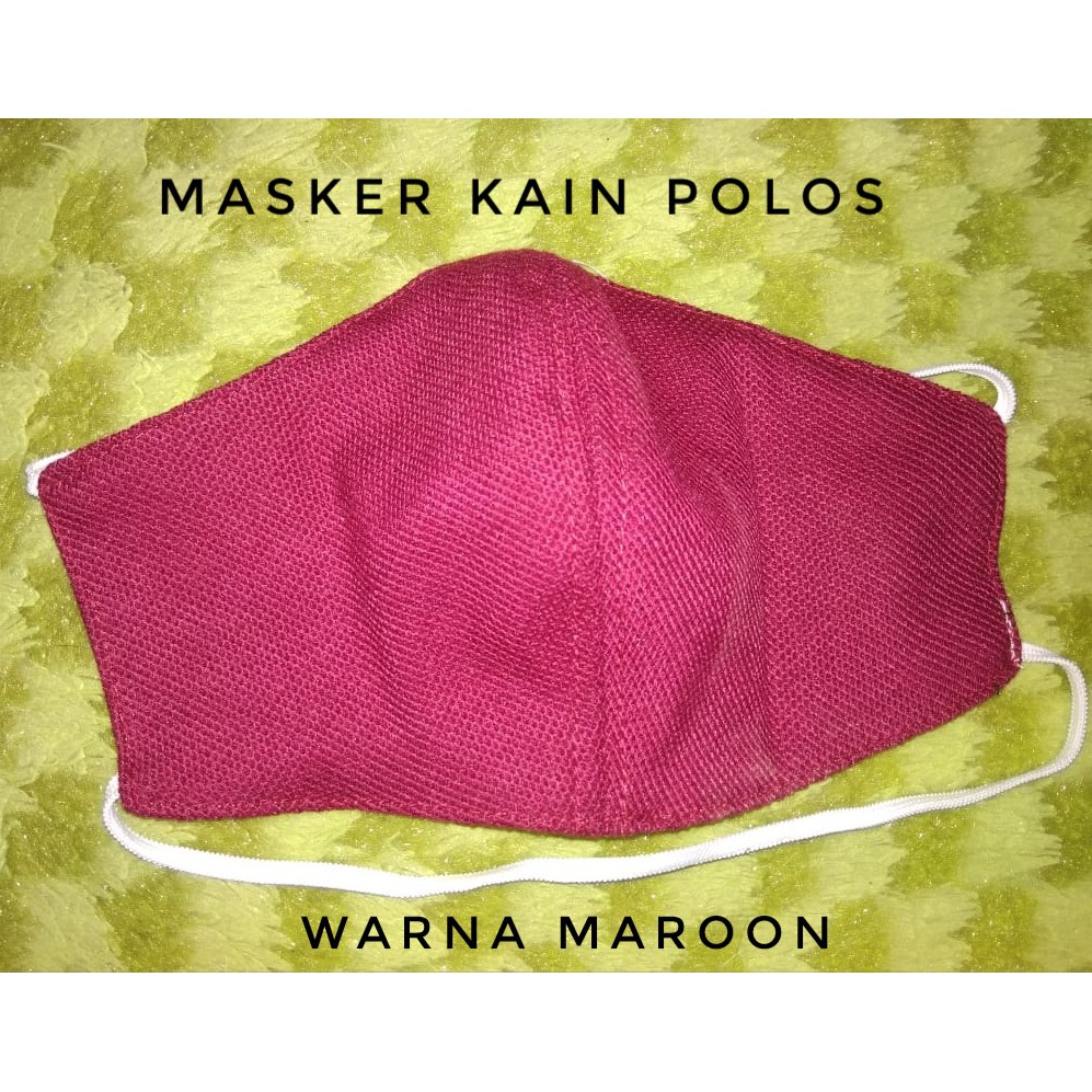 Download MASKER KAIN POLOS / HEADLOOP / WARNA MAROON / BISA DICUCI | Shopee Indonesia