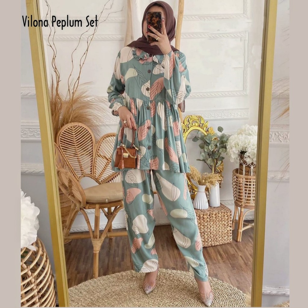One set Rayon Viscose Busui Ld 100 - 110 Motif Kekinian-4