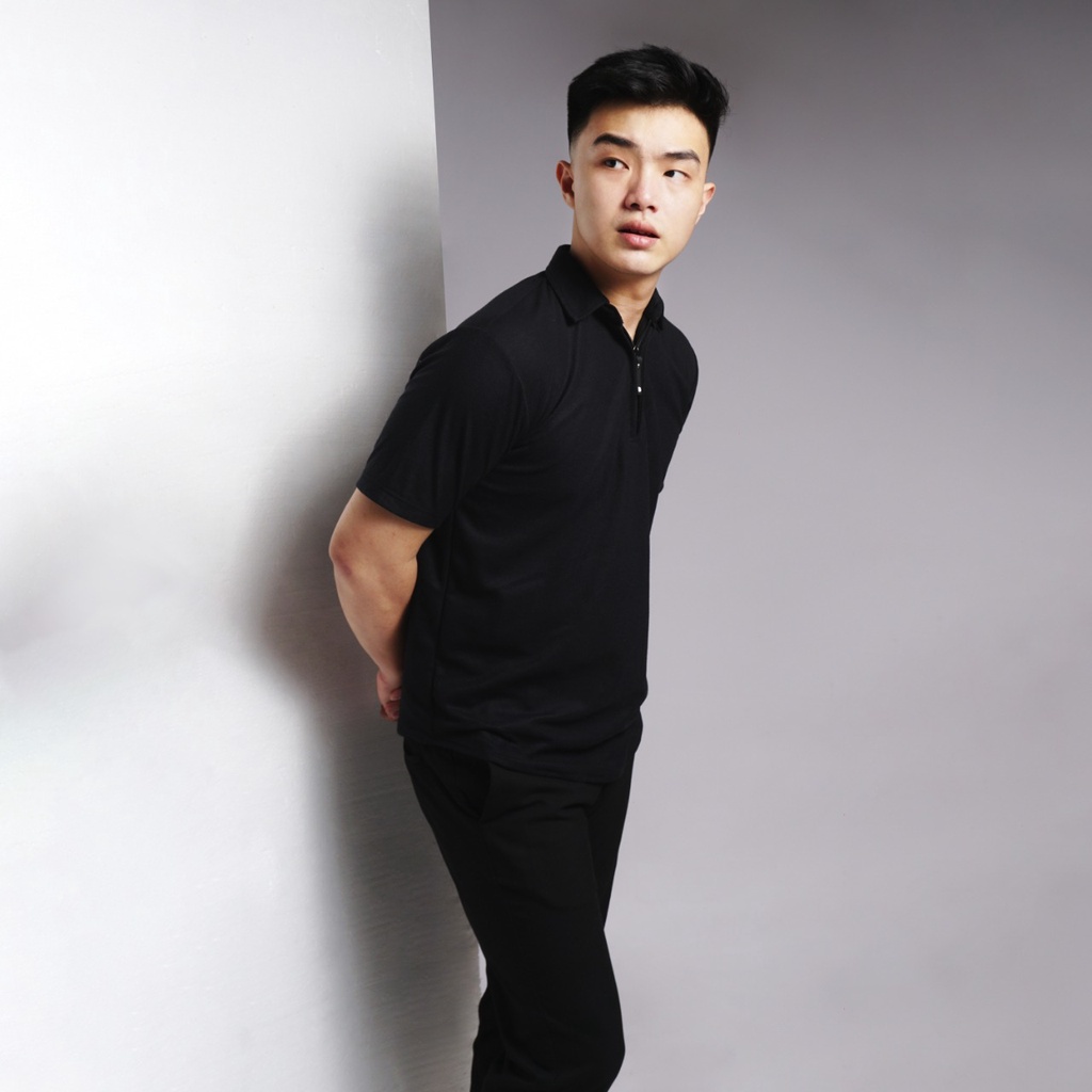 Kaos Kerah Polo Shirt Pria Polos Lengan Pendek Original Broguy - Hitam