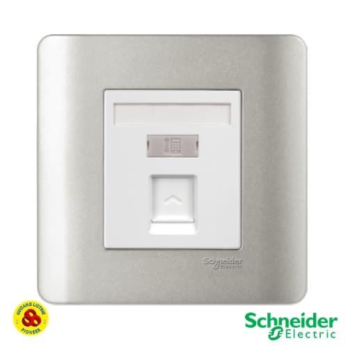 Schneider Stop Kontak Telp Zencelo E8431RJS4 SW Outlet Telp Silv white