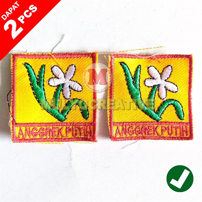 Bet Bordir Anggrek Putih Tanda Regu Pramuka Bunga Anggrek Putih Atribut Pramuka