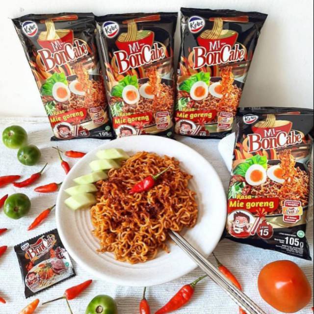 105gr Kemasan Besar Mie BONCABE Level 15 Mie Bon cabe Mie pedas Mie kobe mie viral kemasan 70gr ramen level 30