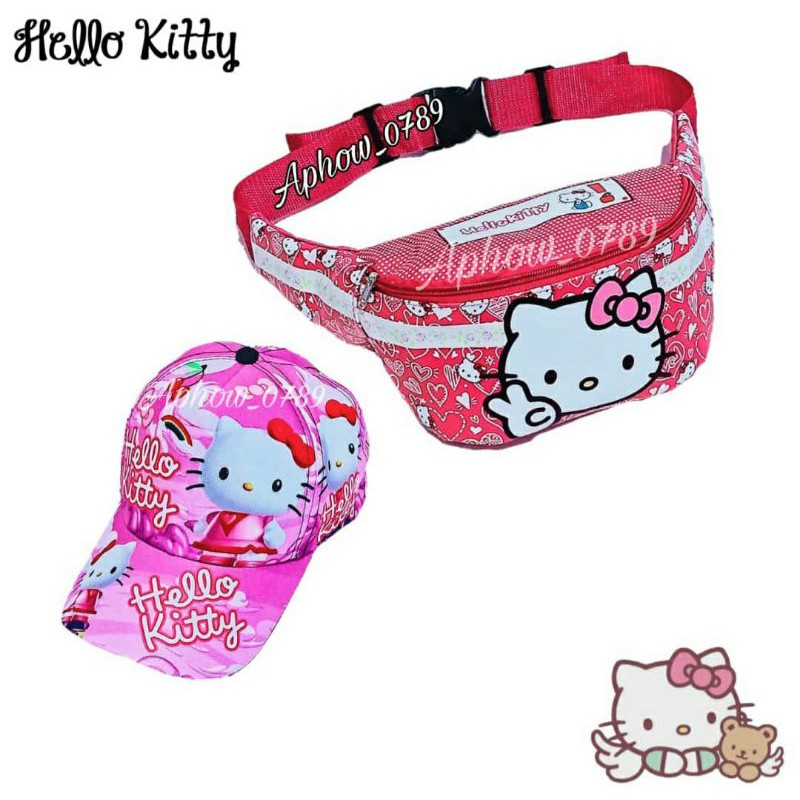 2in1 waiatbag anak hello kitty+topi hello kitty