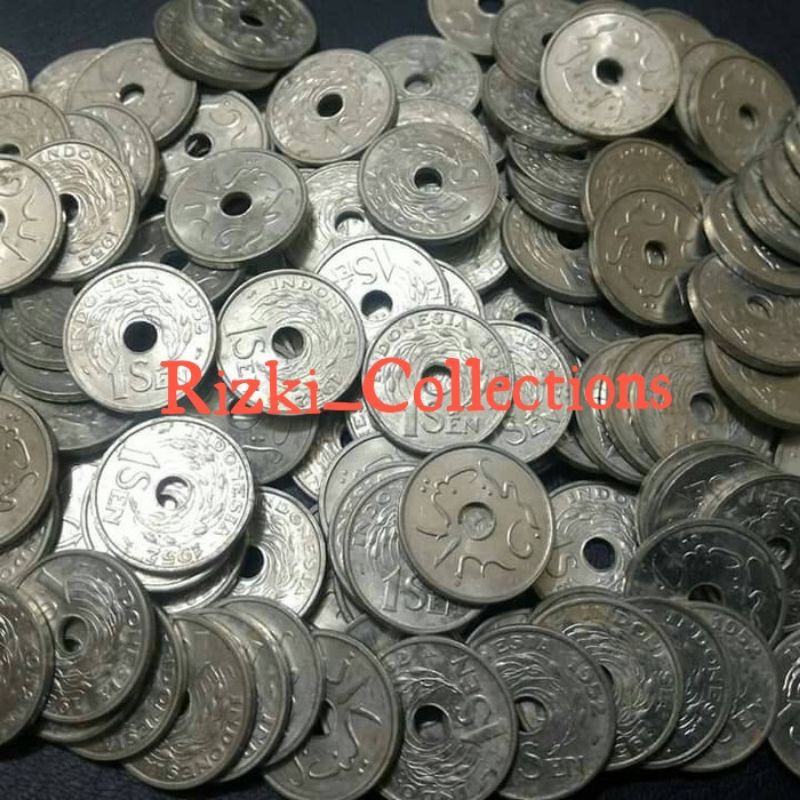 Uang Kuno koin 1 Sent bolong tahun 1952
