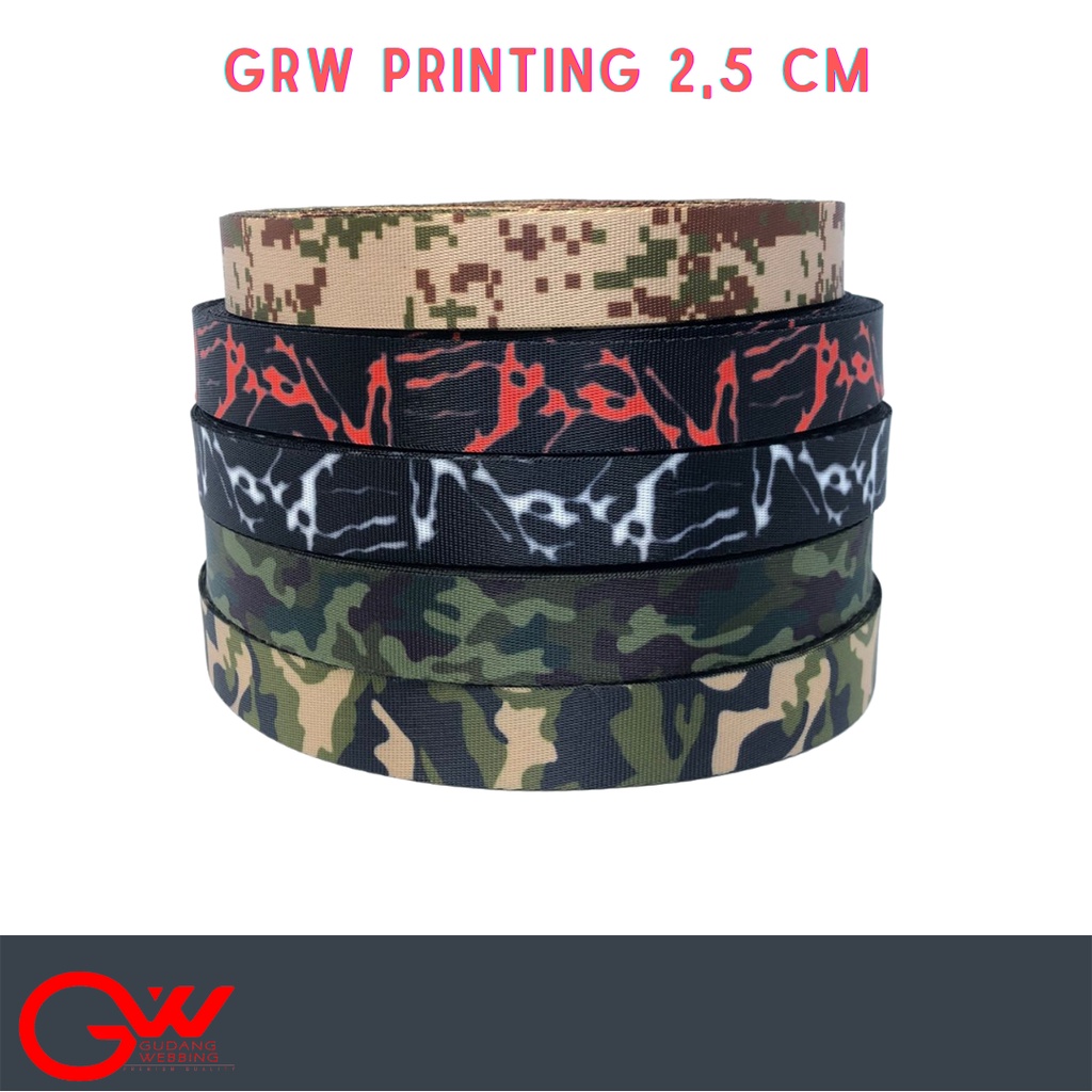 WEBBING MOTIF PRINTING / WEBBING MOTIF LORENG / GRW PRINT 2,5 CM