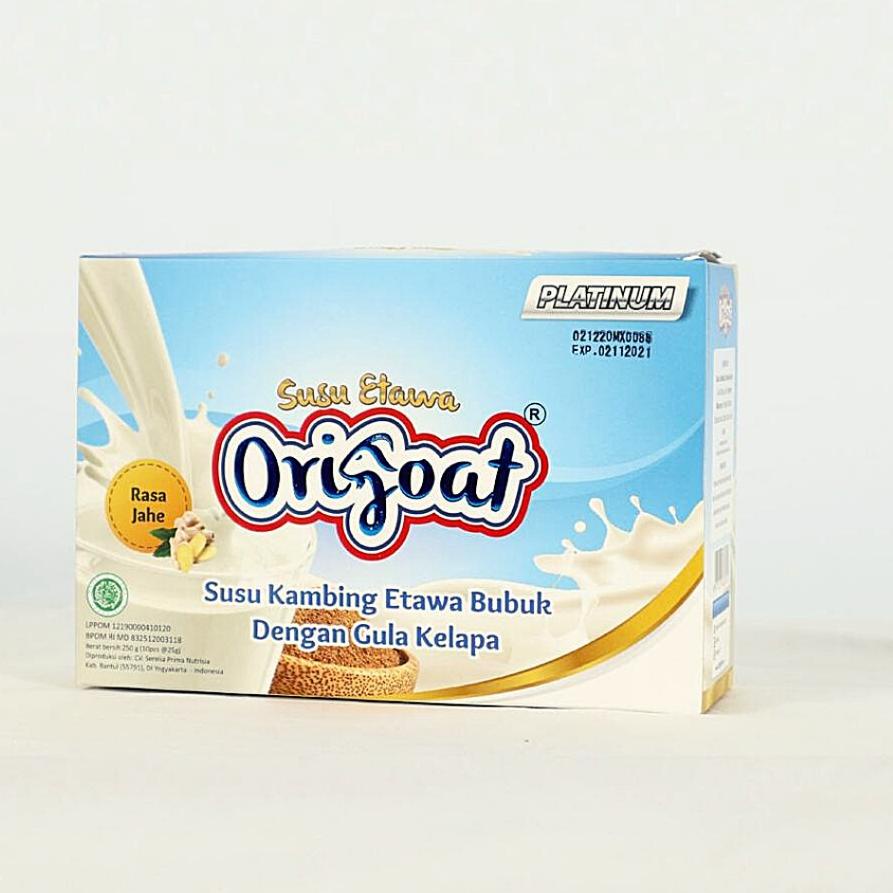 

Terjangkau Origoat Susu Etawa Platinum 10 Sachet @25GR ✔