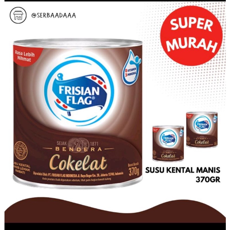 Frisian Flag Susu / Susu Bendera Full Cream Kaleng 370 Gram Putih